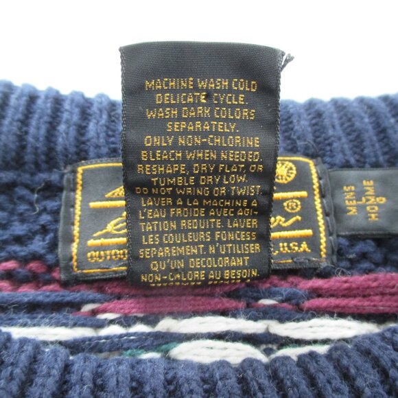 Eddie Bauer Men's Ski Sweater 100% Cotton Size L - Picture 10 of 10